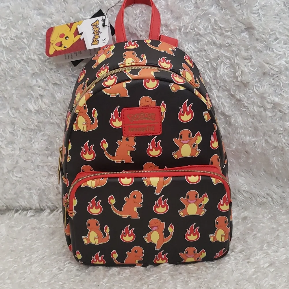 Loungefly Pokémon Charmander flames mini backpack and cardholder